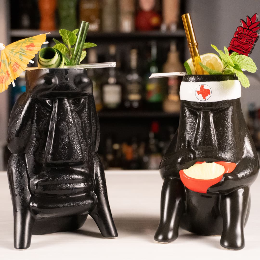 Suffering Bastard Cocktails in Tiki Mugs